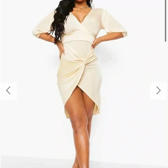 BOOHOO bodycon barbiecore dress! NWT wrap overlay,fuchsia,supplice,event,sexy - Picture 11 of 15